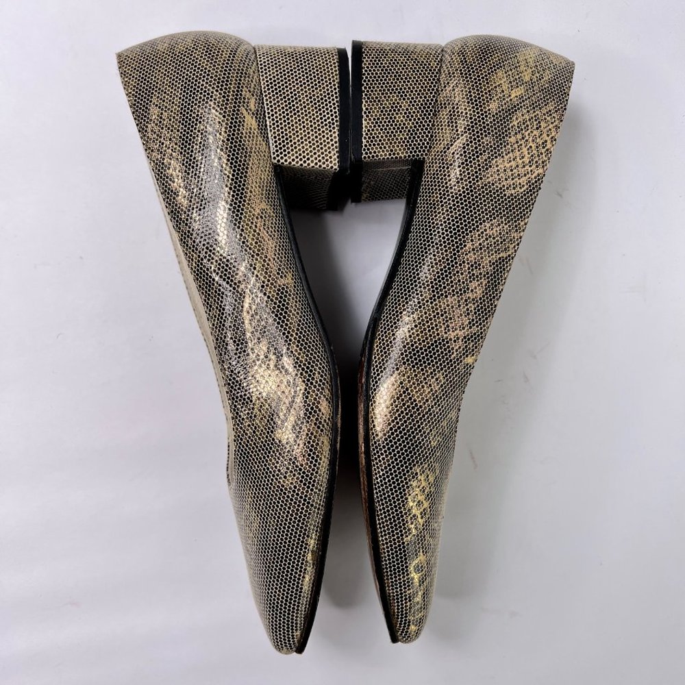 Stuart Weitzman Slip On Snake Embossed Leather Sl… - image 6